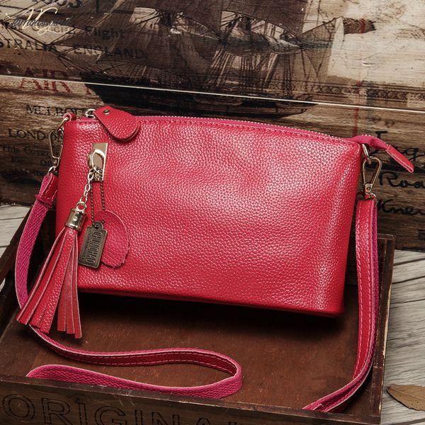 

cowhide genuine leather women messenger bags tassel crossbody bag female fashion shoulder bags for women clutch small handbags