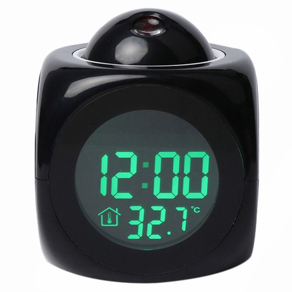 

digital alarm clock multifunction with voice talking led projection temperature