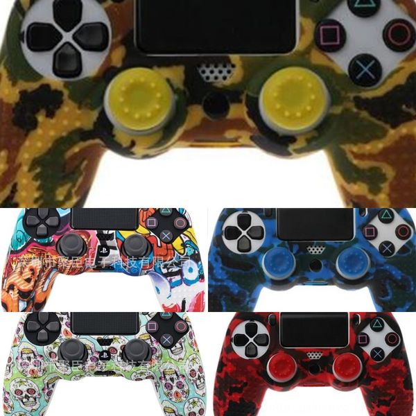 

1rlqv ivyueen soft silicone thicker grips skin case cover + half x thumb stick 2 for playstation dualshock 4 ps4 pro slim controller