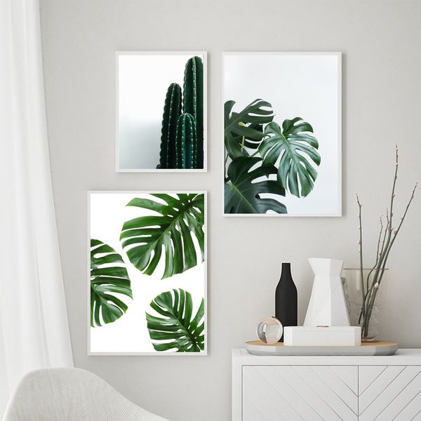 

paintings cactus and palm tree plant landscape art poster wall canvas no frame