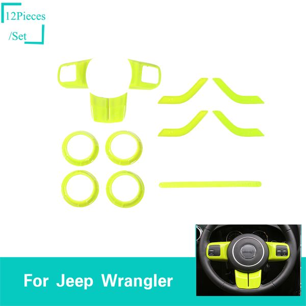 Abs Green Interior Kit Decoration 4 Doors Decoration Cover For Jeep Wrangler Jk 2011 2017 Car Accessories Car Dash Parts Car Dashboard Accessories