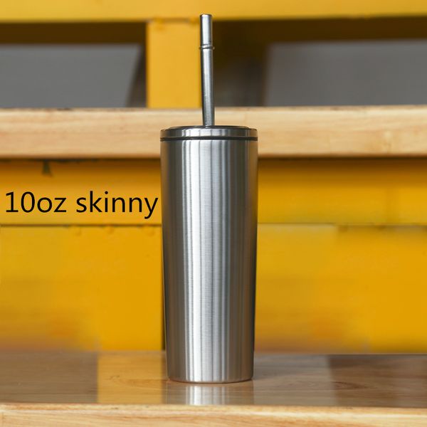 

fedex 10oz тощий тумблер прямой чашка с двойной стенкой из нержавеющей стали стакан с крышкой из нержавеющей и соломы