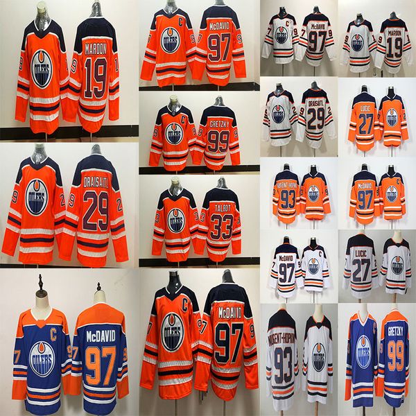 

Men Edmonton Oilers 99 Wayne Gretzky 97 Connor McDavid 93 Ryan Nugent-Hopkins 27 Milan Lucic 33 Talbot 29 Draisaitl 19 Maroon Hockey Jerseys