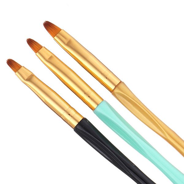 

3pcs nail brushes drawing kit flower line french design manicure tool nail art liner painting pen 3d tips acrylic uv gel brushes, Yellow