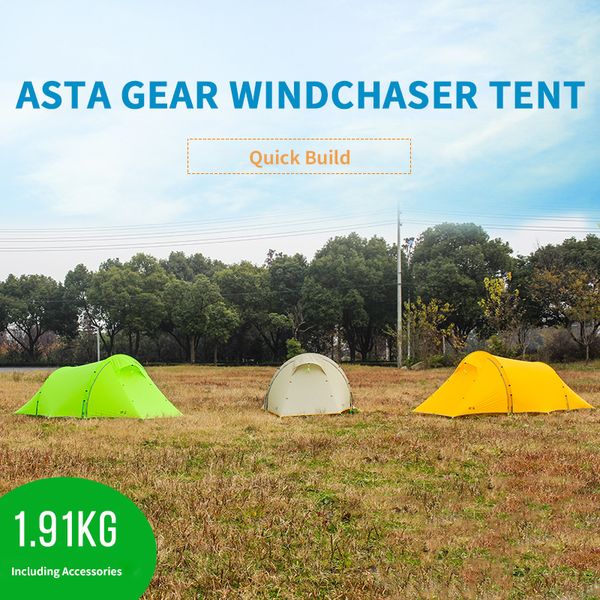 

asta gear windchaser camping tent outdoor double persons camping tent 20d silicon coated fabric windproof rainproof hiking