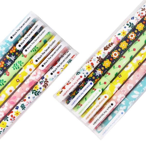 

kawaii gel pen 6 pcs/box 0.38mm needle tip 6 color refills mixed painting gift signature pen student stationery boxed