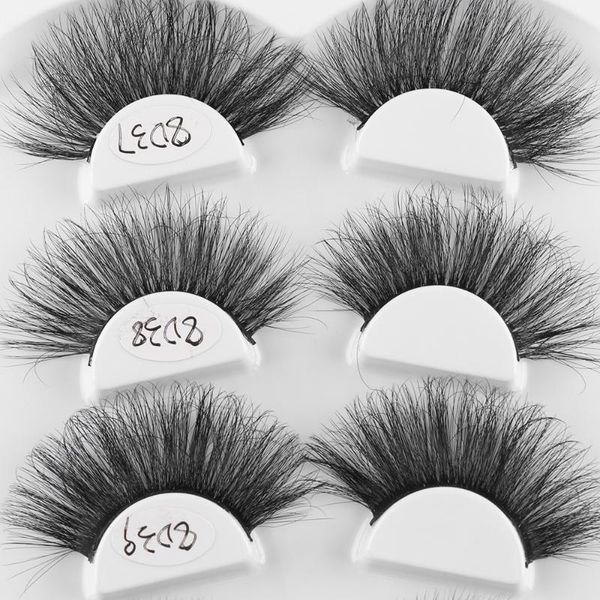 

false eyelashes 4 pairs women resuable mixed style 25mm 8d mink natural long extension eye makeup beauty tools