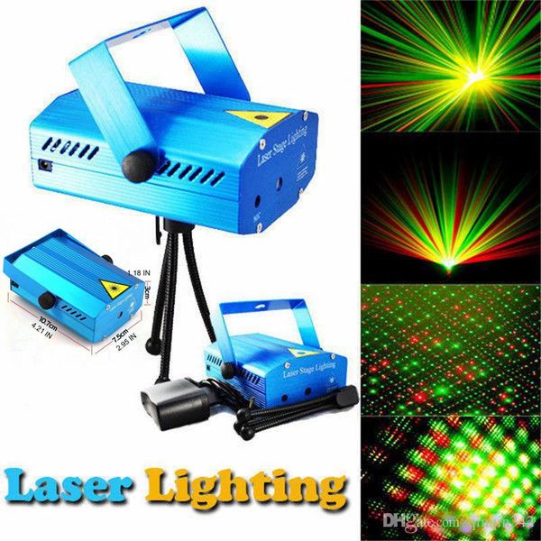 DHL 150MW Mini Red Green Moving Party corpo blu / nero Laser Stage Light laser DJ party light Scintillio con treppiede lampada da palcoscenico a led