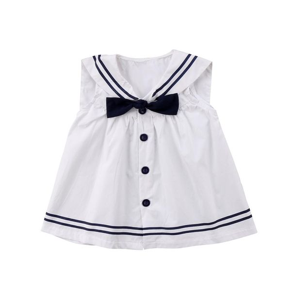 

infant baby girls floral blouses navy blue kids sleeveless fashion clothes cotton blouses, White;black