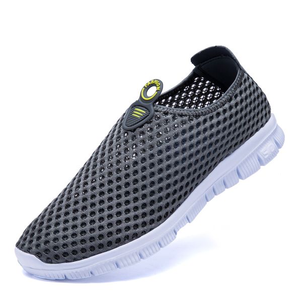

2020 men casual shoes breathable mesh sneakers new fashion sandals loafers water driving shoes men size 36-44, Black