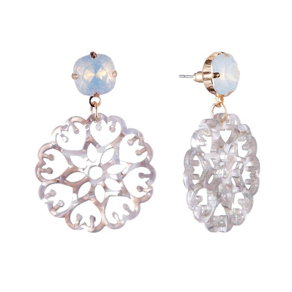 Atacado-flores diamantes oscilar brincos para lustre mulheres palácio de luxo brinco chinês azul e branco da porcelana padrão de jóias