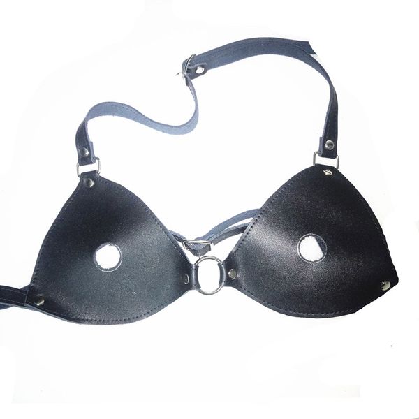 

female chastity device tits with bx1051 fetish party wear play for leather holes black for women bra tits fantasies genuine njusl