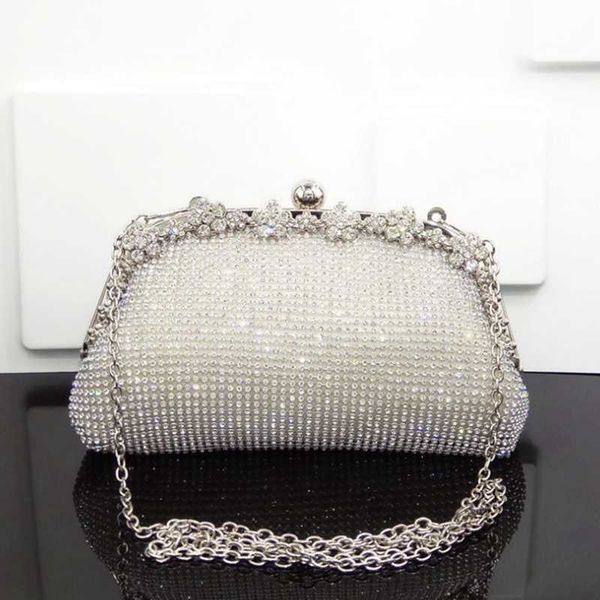 

chain silver new evening elegant diamonds women bag for wedding handbag messenger party bride clutch bags buewv, Red;black