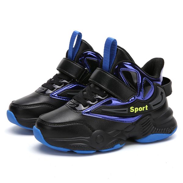

boy fashion sneakers children's school sports training shoes leather kids casual sports fashion shoes comfortable, Black