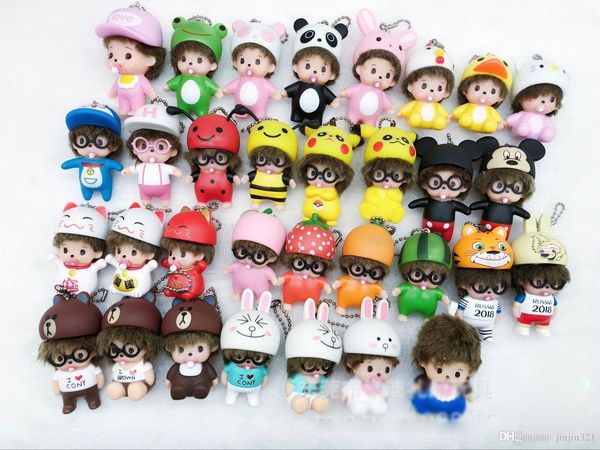 

2019 silicone pvc keychain mengqi dolls girls bag cartoon pendant car ornaments cute mini dolls