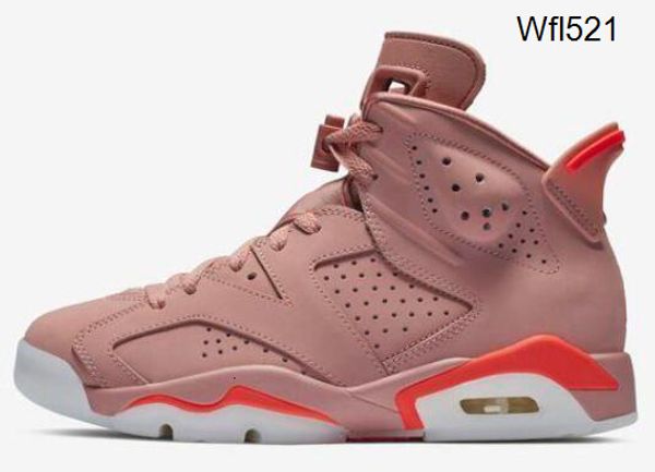 

better quality 6 millennial pink basketball shoes men women 6s aleali may pink sports sneakers new with box, Black