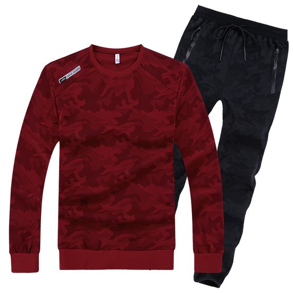 

use for 135kg big size loose style 6xl 7xl 8xl men sport suit hoodies sets camouflage pattern warm gym run jogging suits man, Black;blue