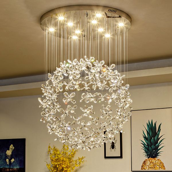 Luxury Crystal Chandelier Lighting For Living Room Large Butterfly Light Fixtures For Home Modern Crystal Lamps Multi Light Pendants Traditional