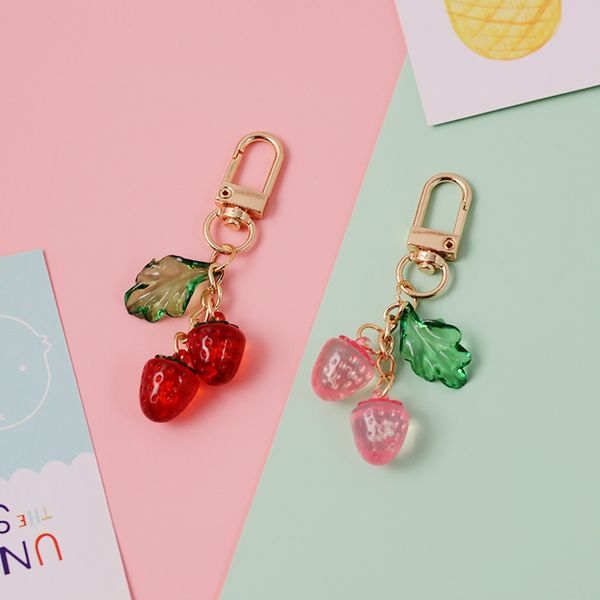 

pineapple fruit key chain pendant car chain ring lovely ins girls personality simple book bag pendant, Silver