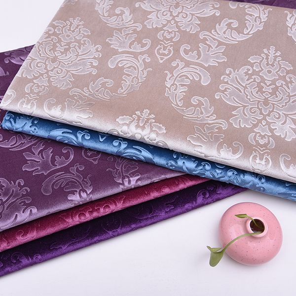 

wide 57" embossed velour gold velvet upholstery sofa fabric plain european soft background short plush flannel material, Black;white