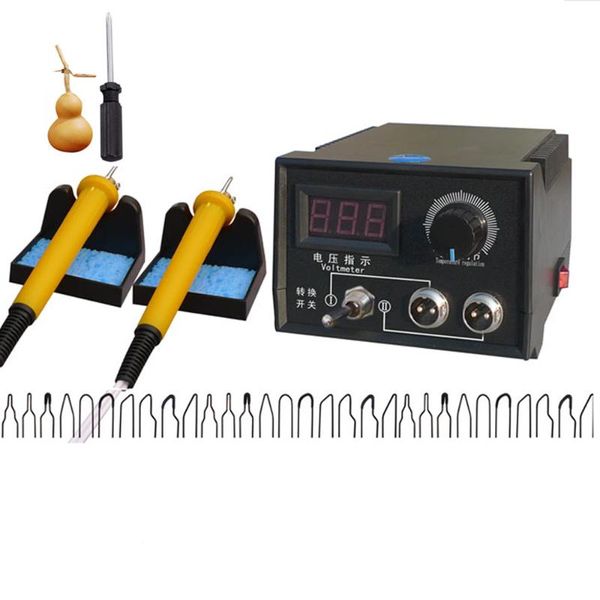 

60w adjustable temperature wood burner pyrography pen burning machine gourd crafts tool set with welding wire 110v/220v