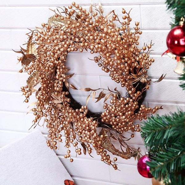 

round-shaped rattan flower wreath xmas tree hanging flower garland for home christmas party decoration tree pendant ornaments