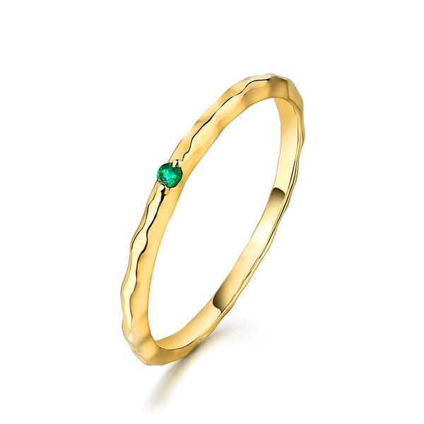 

classic emerald 14k real true solid gold stackable rings bands for women fine fancy upscale genuine gemstone office jewelry gift, Golden;silver