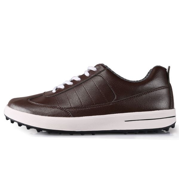 

men's golf shoe sports shoes layer leather waterproof breathable brown