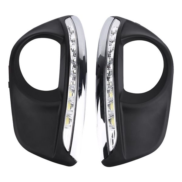 

1 pair car daytime running light drl led daylight fog lamp cover for santafe 2010-2012 auto accessorie automobiles new