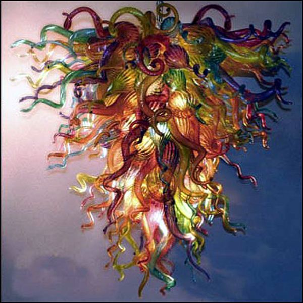 

100% blown glass chain pendant lamps european dale chihuly style blown glass chain pendant lamps for l lobby decor