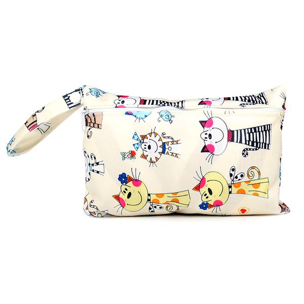 

New arrive 20 tyle baby wet dry print mini diaper bag infant travel nappy organizer zipper waterproof tote bag with oft nap handle