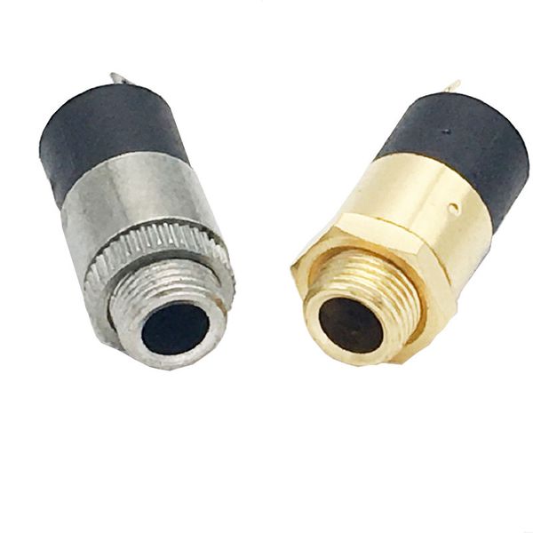 

100pcs three-pin gold plated 3.5mm headphone jack panel mounts stereo female socket audio video jack socket