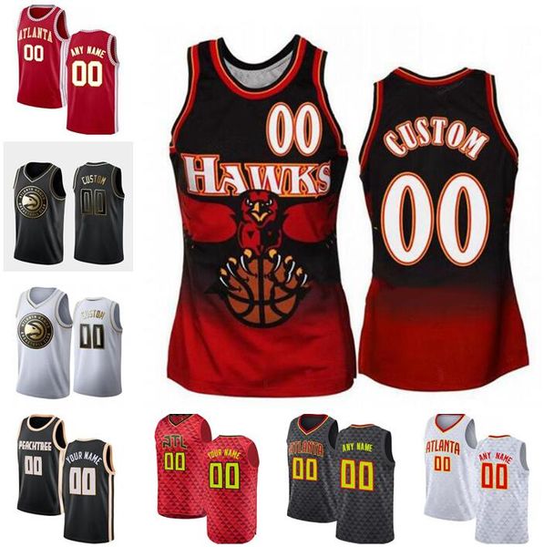 

пользовательские мужские баскетбольные майки atlanta hawks 11 young 8 smith 15 carter любое имя и номер swingman jersey, Black;red
