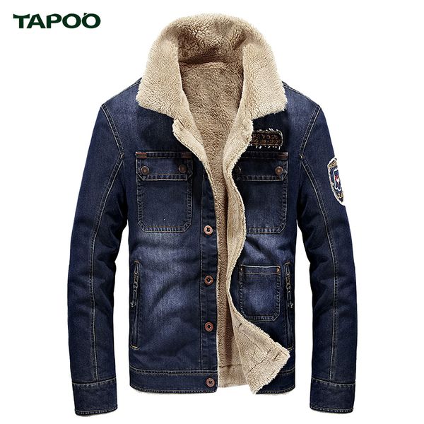 

brand winter men's jackets stand collar demin cashmere blue casual solid color long sleeve fleece men jacket clothing plus size, Black;brown