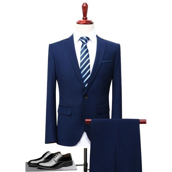 

2020 men business suit slim fit classic male suits blazers luxury suit men two buttons 2 pieces(suit jacket+pants, White;black