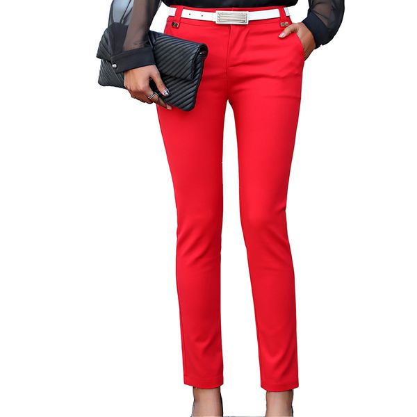 

women pencil 2020 autumn high waist ladies office trousers casual female slim bodycon pants elastic pantalones mujer, Black;white