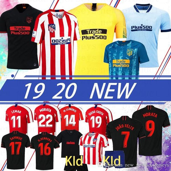 

thai joo félix atletico de madrid soccer jerseys m.llorente llorente camiseta de fútbol football soccer shirt kits jerseys 04, Black;yellow