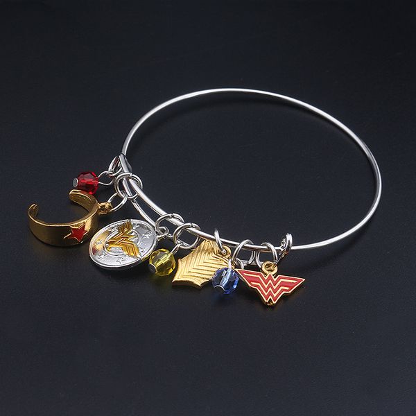 

dc movie new bracelet bangle silver gold enamel superhero fashion jewelry bangles for woman, Black