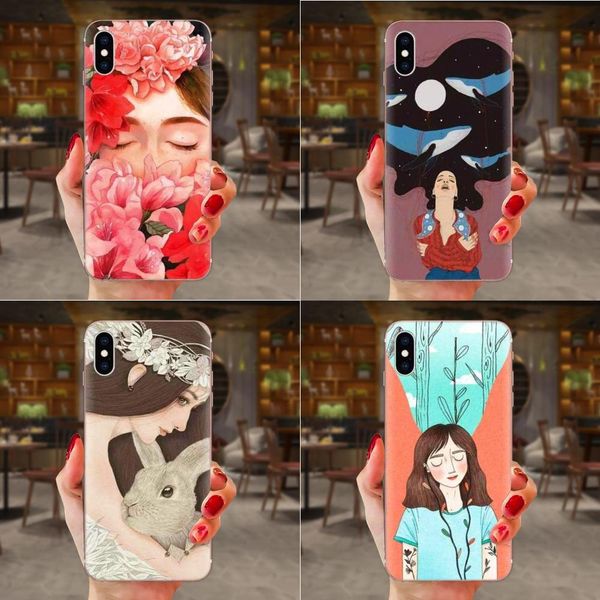 

custom for htc desire 530 626 628 630 816 820 830 one a9 m7 m8 m9 m10 e9 u11 u12 life plus soft capa case girl and flowers pattern