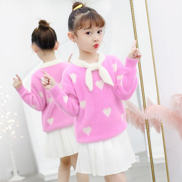 

2019 new girls sweaters fashion sweaters 4-14 years child clothing, Blue