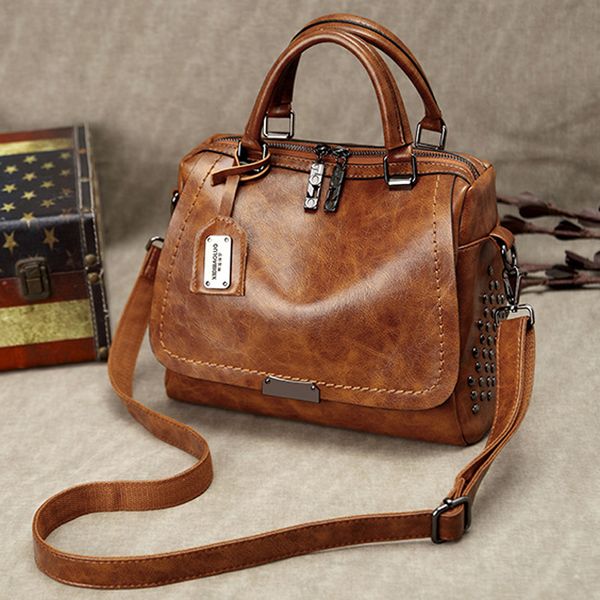 

vintage womens hand bags luxury handbags for women leather shoulder bags female rivet crossbody bag lady handbag 2020 h483