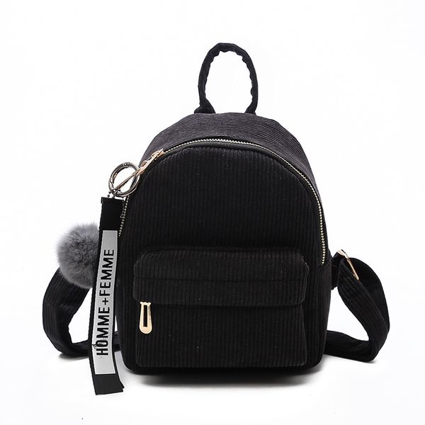

mara's dream 2018 brand new women girls mini backpack velour solid color travel school backpack rucksack furry ball schoolbag