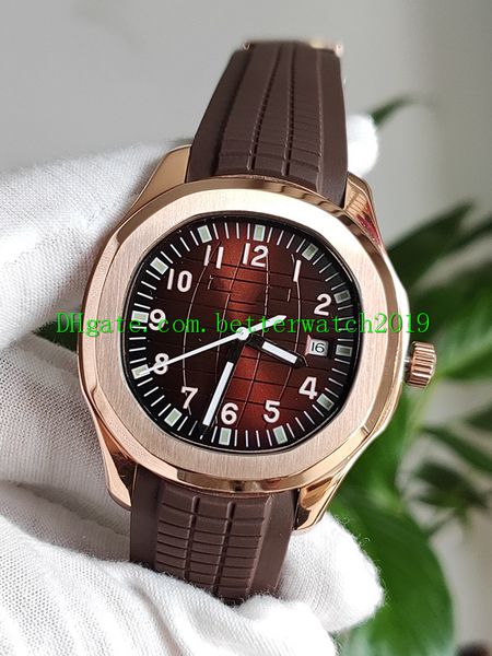 

роскошный новый aquanaut 5167r-001 5167r коричневый циферблат азиатский 2813 мужские автоматические часы корпус из розового золота коричневы, Slivery;brown