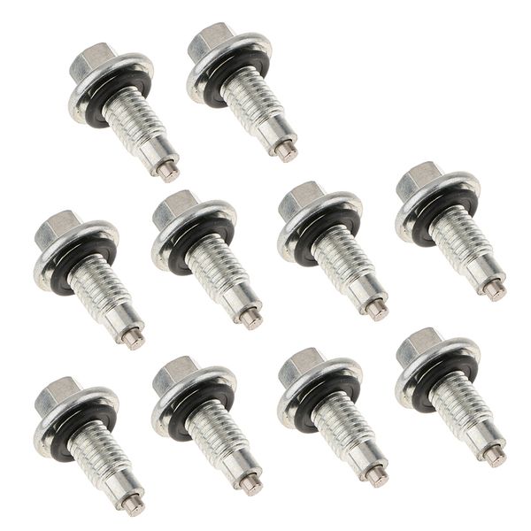 

10x magnetic oil pan drain plug bolt & gasket for chevy tahoe yukon gmc