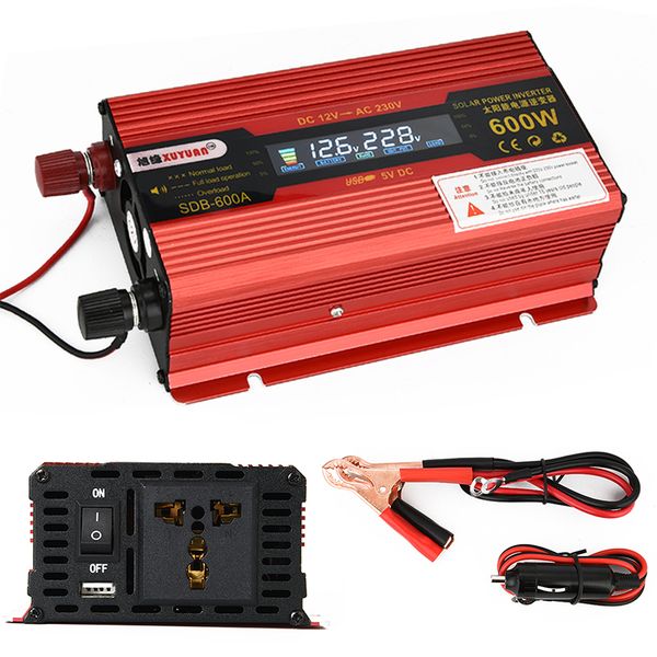

car inverter 600w power usb led display inverters dc12 to ac220 voltage converter auto charger solar adapter car accessories