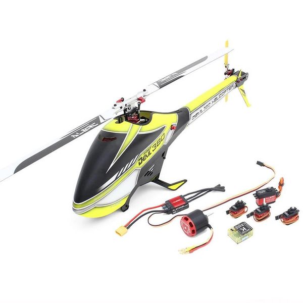 Alzrc Şeytan 380 Hızlı FBL 380mm Fiber Bıçakları 6ch 3D Uçan RC Helikopter Süper Combo Sürüm - Sarı