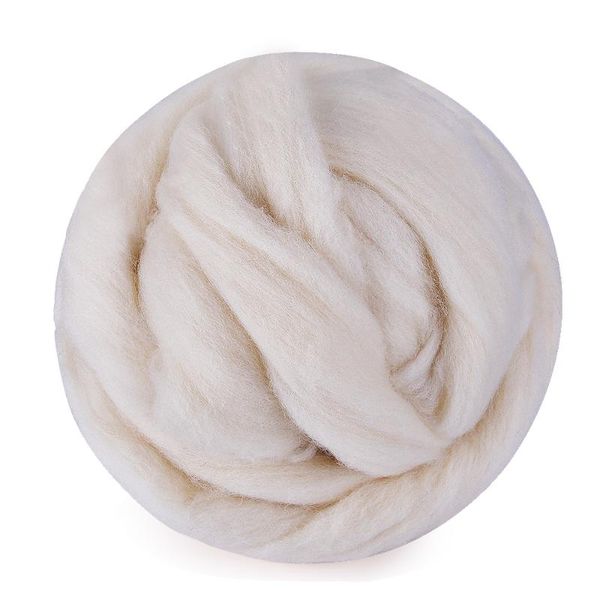 

100g white needle felting wool soft felting wool roving spinning weaving fiber for diy crafts needlework, Black;white
