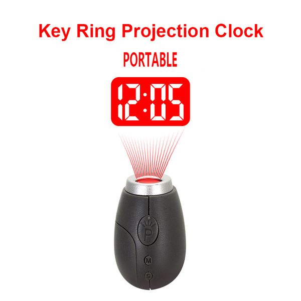 2019 Household Digital Key Ring Projection Clock Led Portable Mini