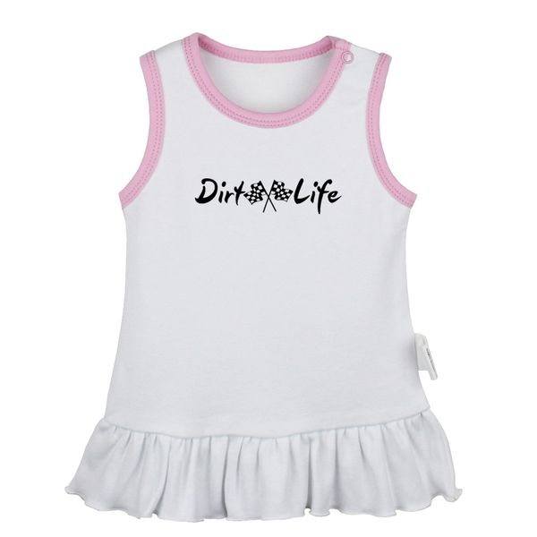 

cycle life dance infinity dandelions design dirt life newborn baby girls dresses toddler sleeveless dress infant cotton clothes, Red;yellow