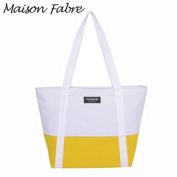 

maison fabre large bags women canvas shoulder bag strap flap handbag shopping handbag zipper tote fashion ladies simple